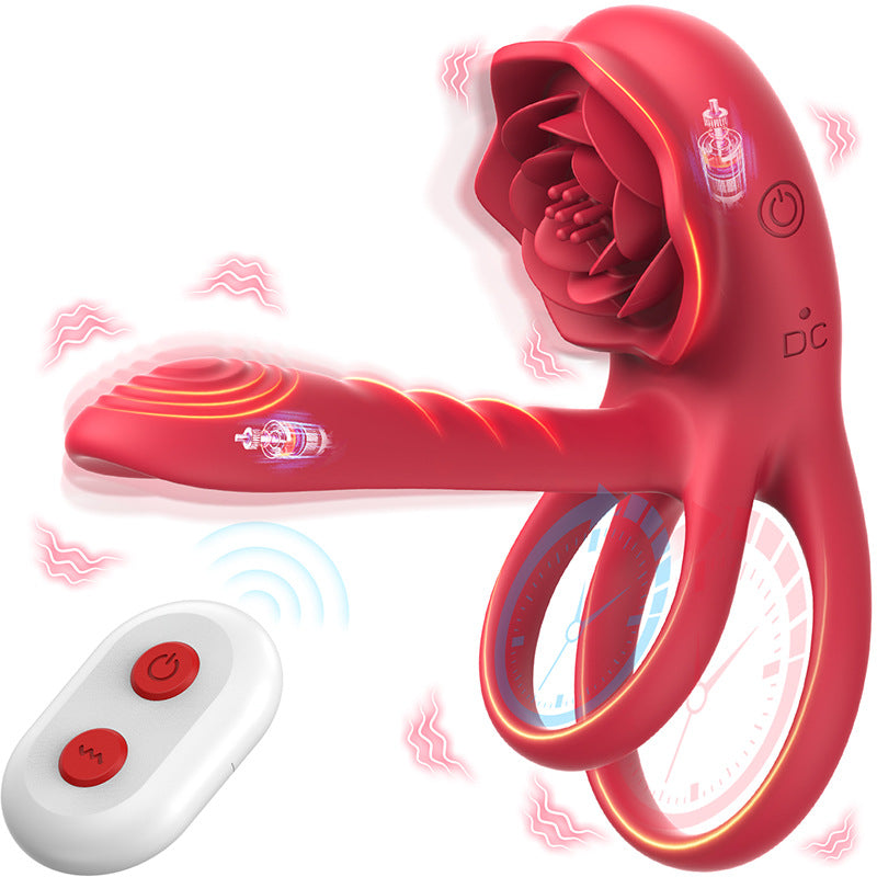 Lurevibe - Rose Cock Ring Vibrator Clit Stimulator Couple Toy Upgraded Version - Lurevibe