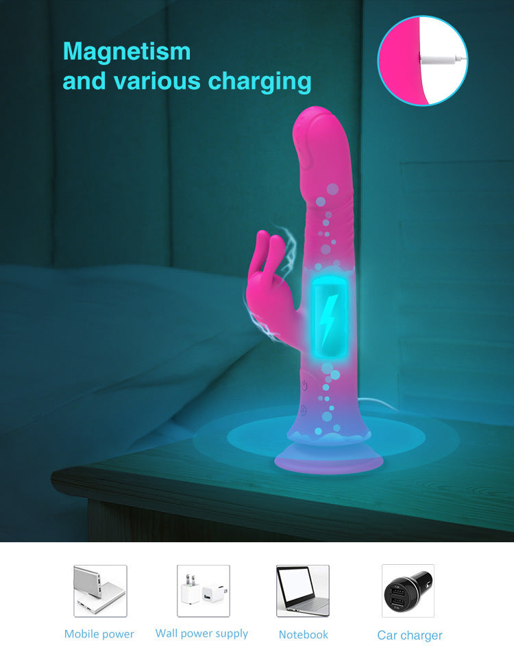 Lurevibe - Rain Love Thrusting Strong Shock Rabbit Vibrator With Suction Cup - Lurevibe