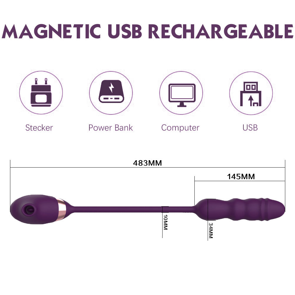 Lurevibe - 10 Frequency Sucking Telescopic Vibrator - Lurevibe