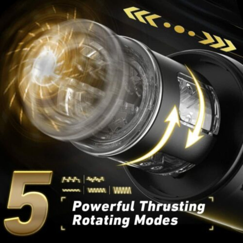 Lurevibe - Black Panda Adams 5 Sucking 5 Telescoping 10 Vibrating Oral Sex Masturbation Cup - Lurevibe