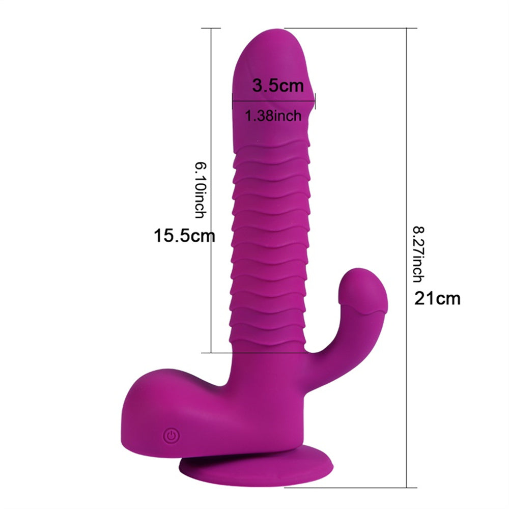 Lurevibe - 360 Degree Rotating Telescopic Dildo Vibrator With Suction Cup Wireless Remote Control - Lurevibe