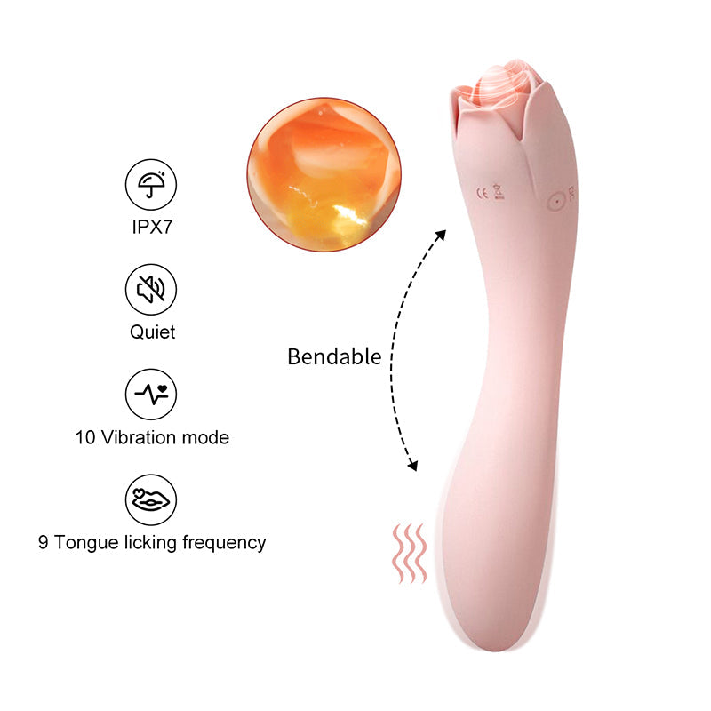 Lurevibe - Rose Tongue Licking Vibrator - Lurevibe