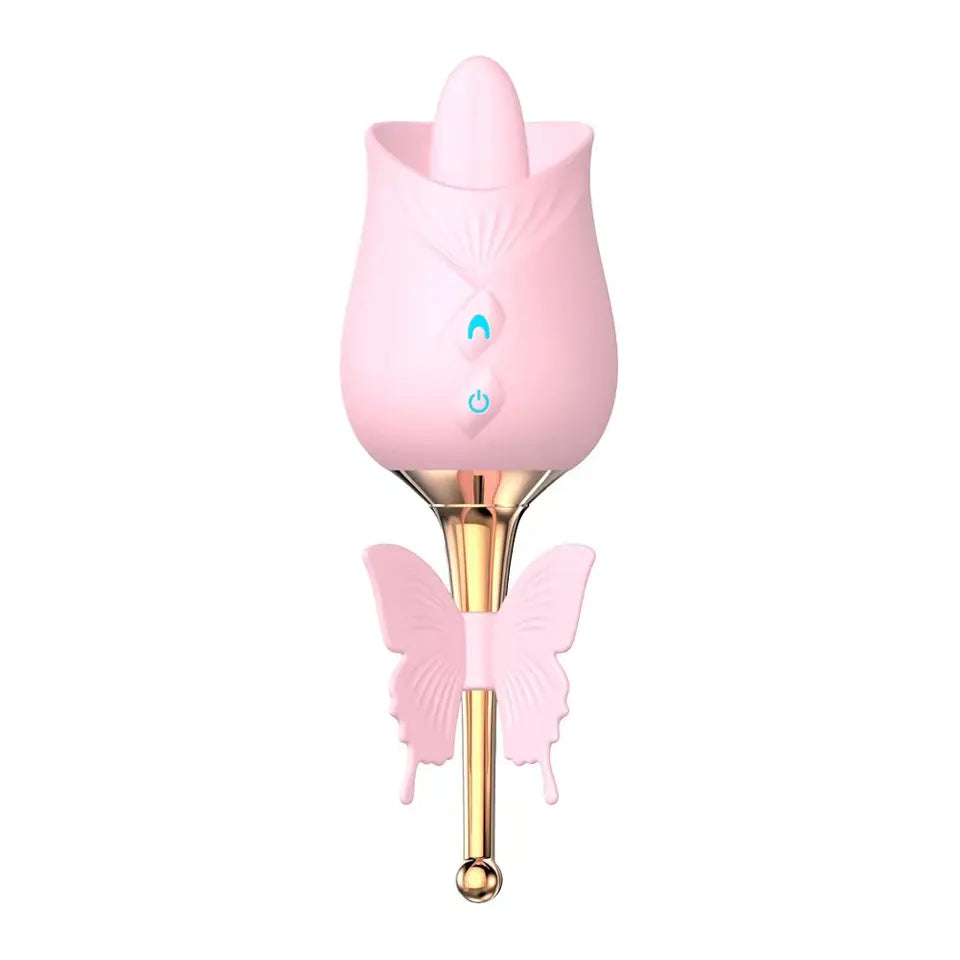 Lurevibe - 10-Frequency Vibration Tongue Licking Rose Vibrator - Lurevibe