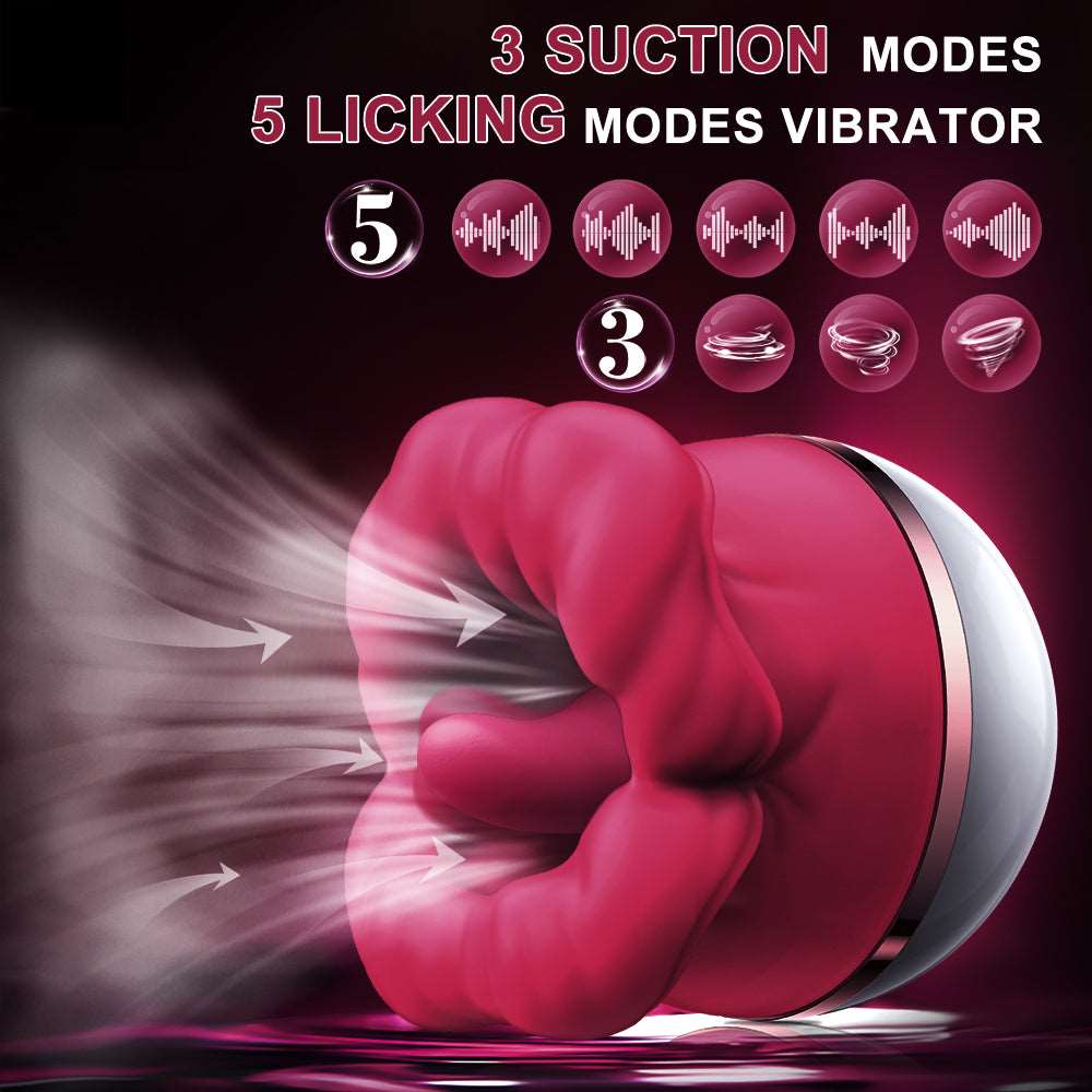 Lurevibe - Big-Mouth Tongue Sucking Female Masturbator Massager Rechargeable Vibrator - Lurevibe