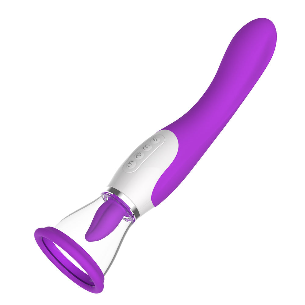 Lurevibe - Hard Rock Vibrating Rod Female Masturbator Vibrating Av Bead Rotating Rod Automatic Heating Sucking Tongue Licker Pluggable Device - Lurevibe