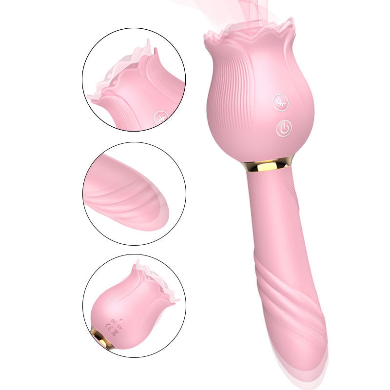 Lurevibe - Rose Shaker Sucking Jump Egg Adult Toy G-spot Masturbation Device for Women - Lurevibe