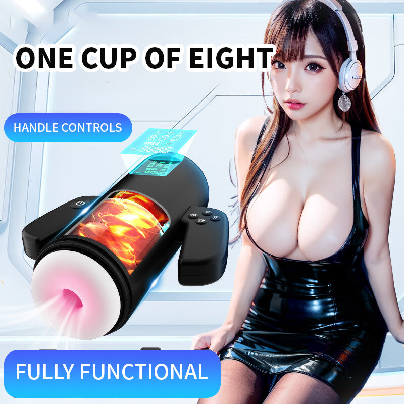 Lurevibe Telescopic Sucking Vibrating Heating Masturbation Cup - Lurevibe