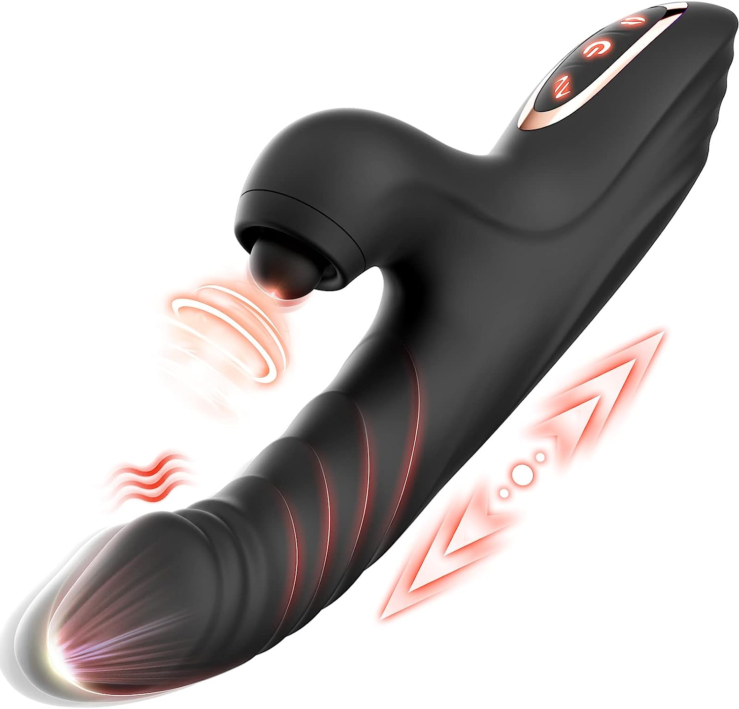 Lurevibe - Thrusting Dildo Rabbit Vibrator for Women, Sex Toys Thrusting Vibrator Clitoris Stimulator with 10 Vibrations, 7 Thrusting Modes with Licking, G-spot Vibrators, Sex Toy for Women Couples Pleasure - Lurevibe