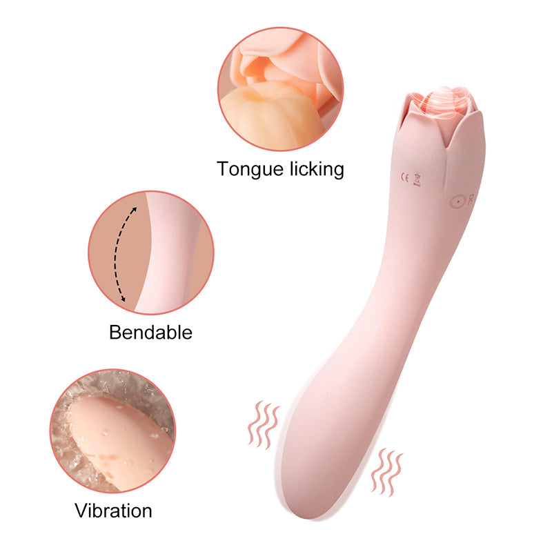 Lurevibe - Rose Tongue Licking Vibrator - Lurevibe