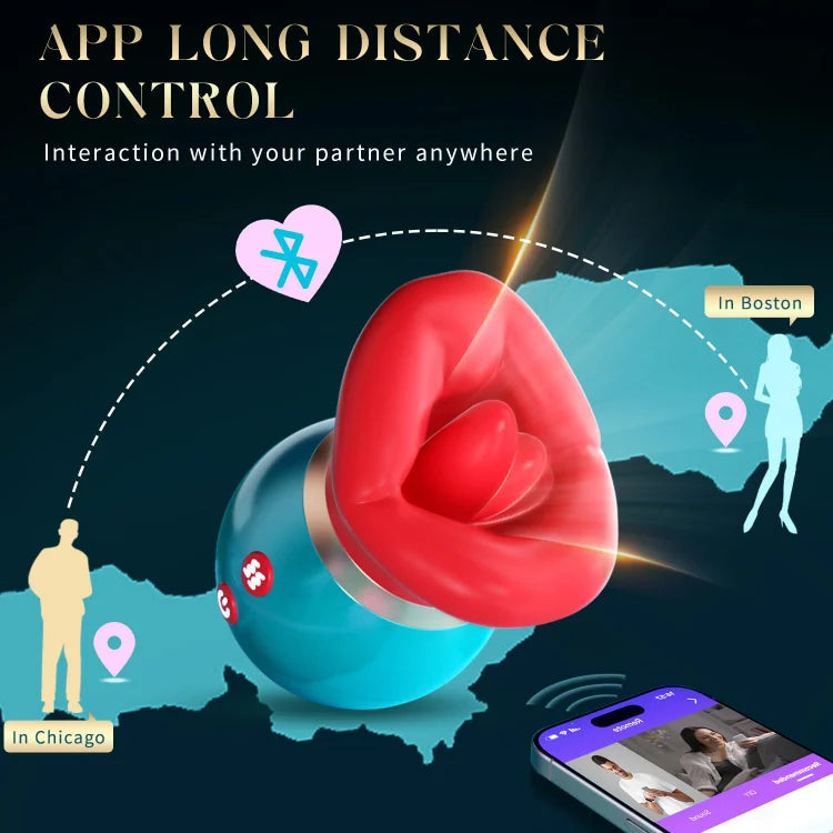 Lurevibe - 3 in 1 App Remote Control Big Mouth Vibrator With 360° Tongue Licking & Sucking & Vibrating - Lurevibe