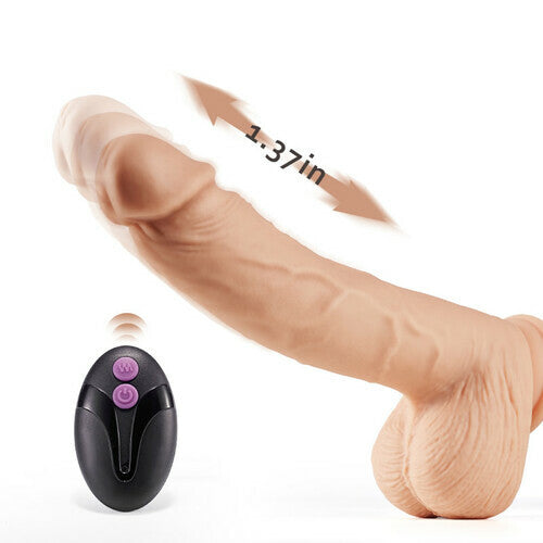 Lurevibe - Rotary Telescopic Thrust Dildo Rocking Toy Vibration Stimulation Clitoris Anus Uterine Cavity Lifelike Strong Sucker - Lurevibe