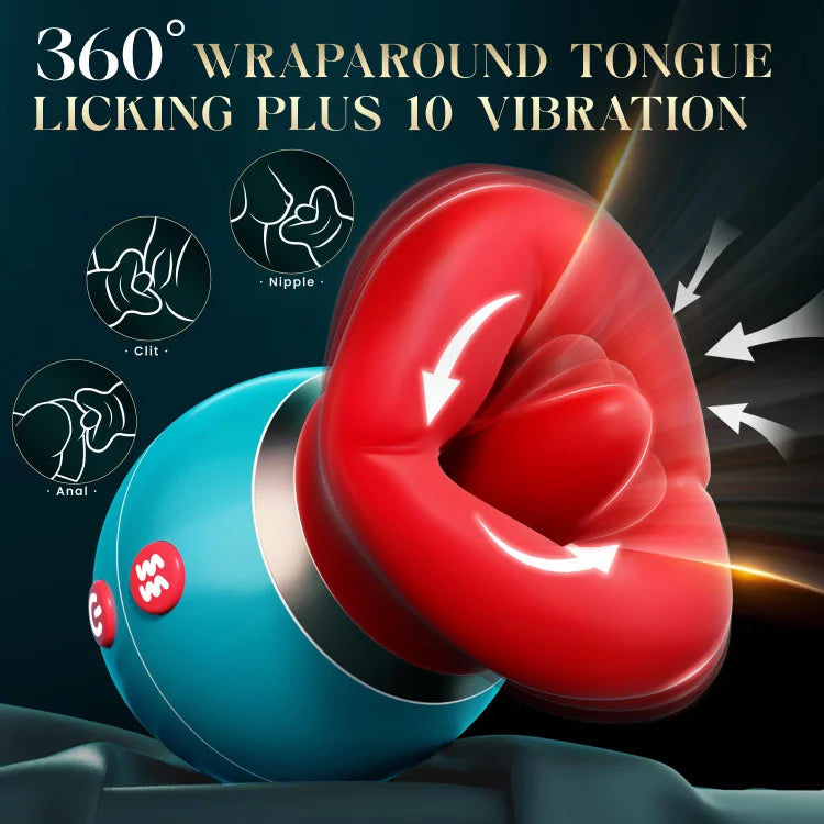 Lurevibe - 3 in 1 App Remote Control Big Mouth Vibrator With 360° Tongue Licking & Sucking & Vibrating - Lurevibe