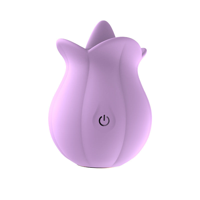 Lurevibe - 10 Speeds Rose Vibrator With Tongue - Lurevibe