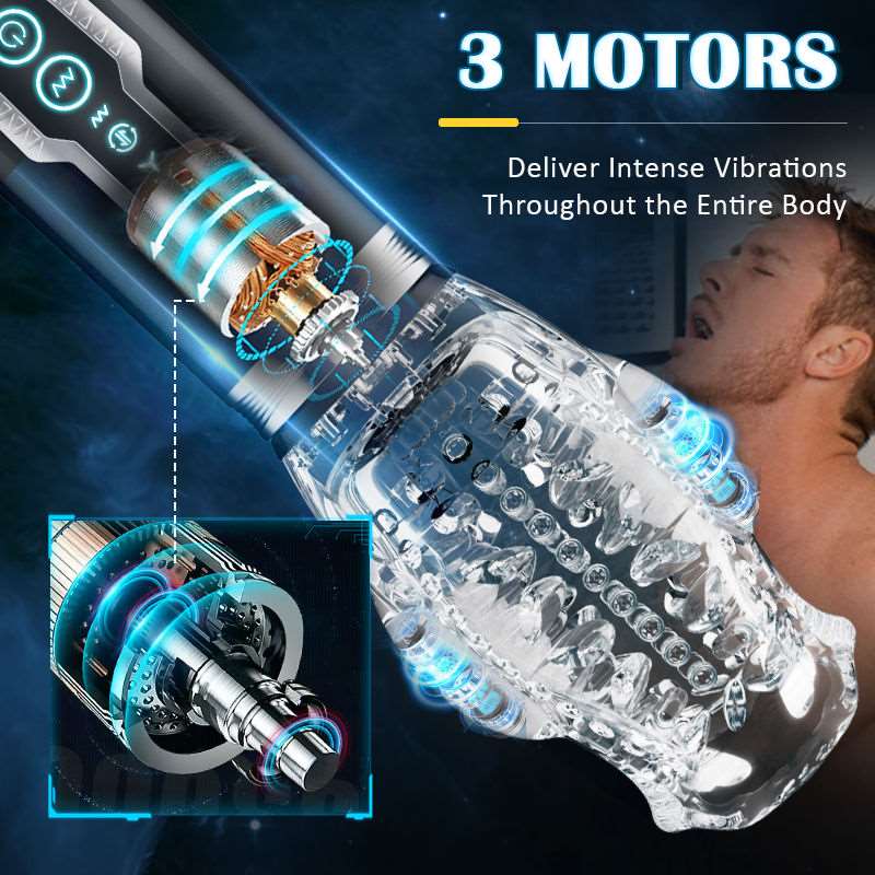 Lurevibe - Amber 5.0 Double Egg Vibrators 5 Thrusting 7 Vibrating Oral Sex Handheld Male Masturbation Cup