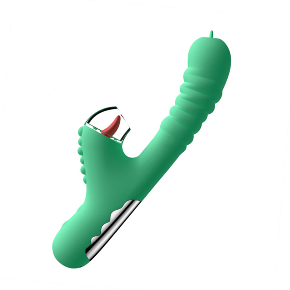 Lurevibe - Small Dinosaur Vibrator - Multi-frequency Telescopic Tongue Sucking Clit Stimulation Vibrator - Lurevibe