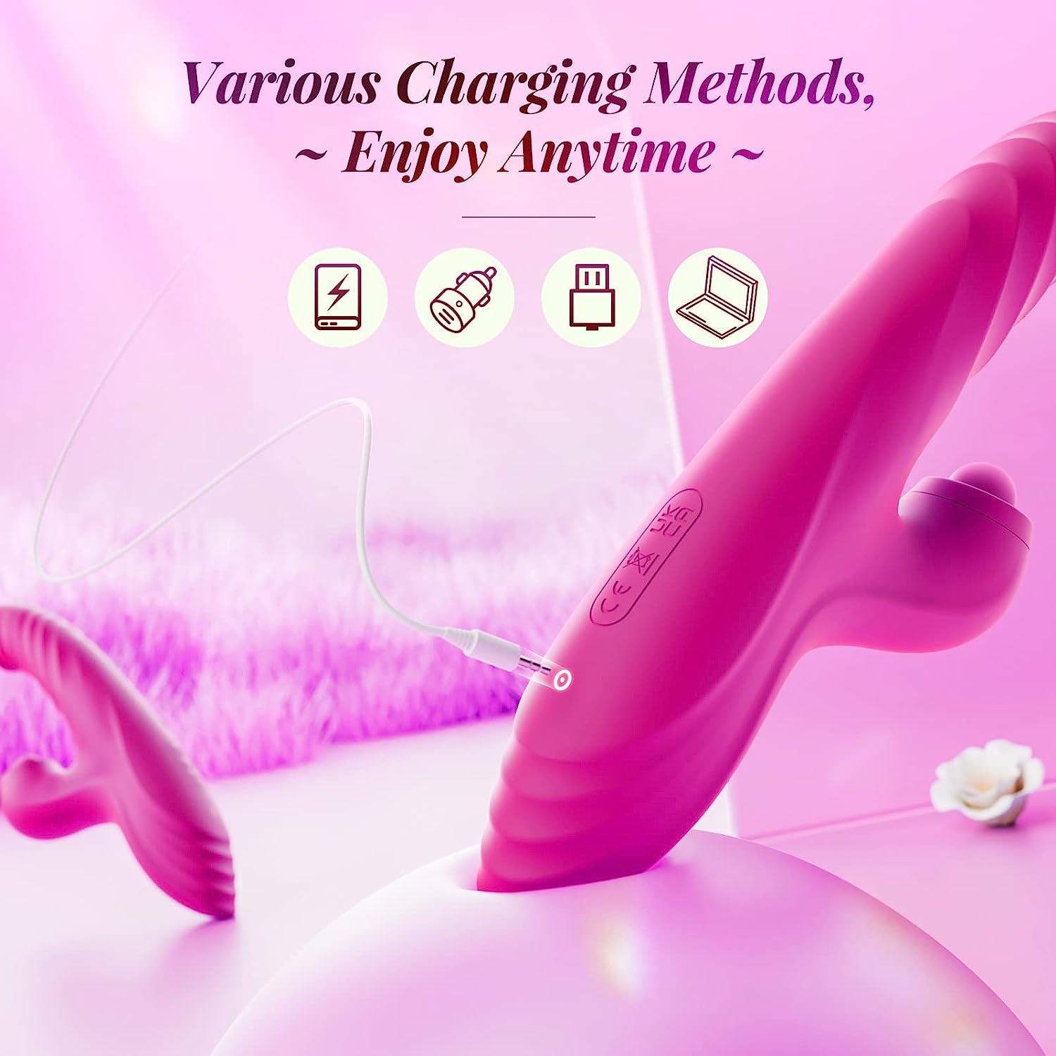 Lurevibe - Thrusting Dildo Rabbit Vibrator for Women, Sex Toys Thrusting Vibrator Clitoris Stimulator with 10 Vibrations, 7 Thrusting Modes with Licking, G-spot Vibrators, Sex Toy for Women Couples Pleasure - Lurevibe