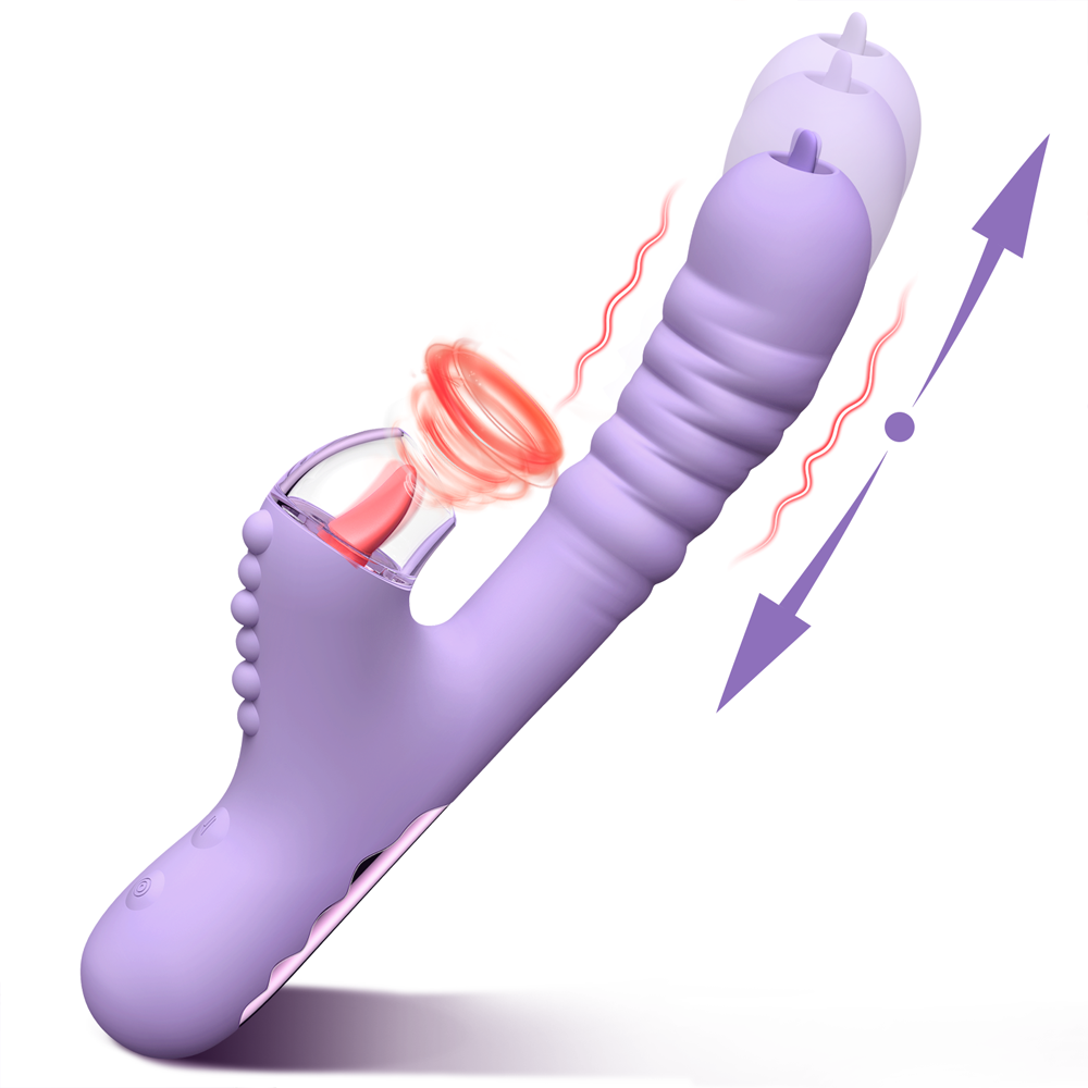 Lurevibe - Small Dinosaur Vibrator - Multi-frequency Telescopic Tongue Sucking Clit Stimulation Vibrator - Lurevibe