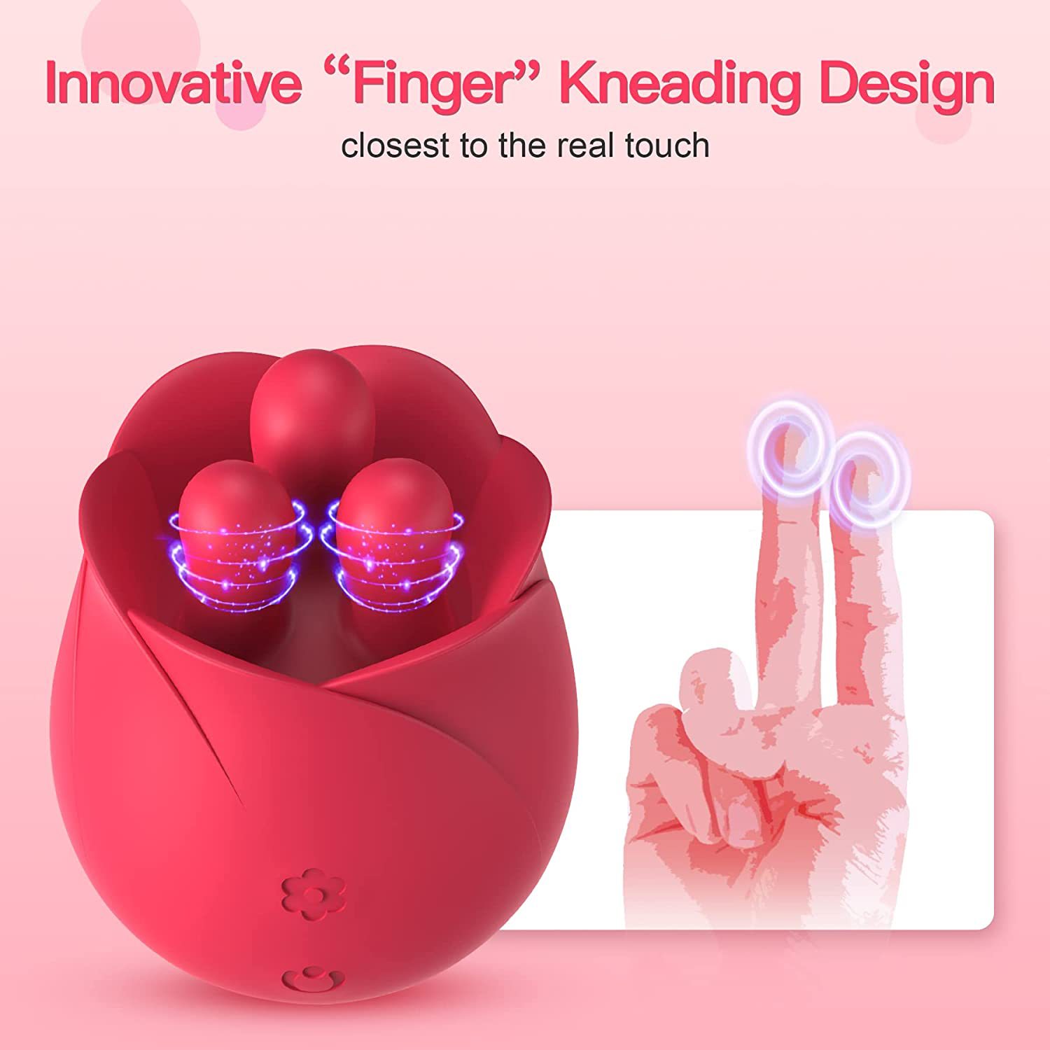 Lurevibe - S475 Three Pistils Tongue Kneading And Vibrating Rose Toy - Lurevibe