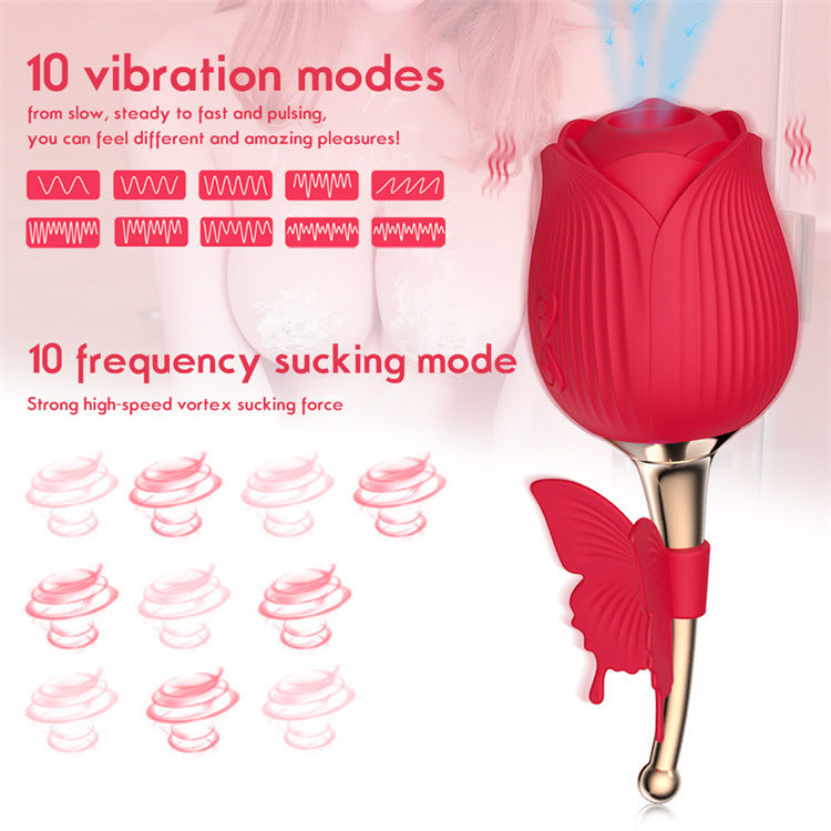 Lurevibe - Rose Shape Vaginal Vibrator Stimulation G-spot Sex Toys For Women - Lurevibe