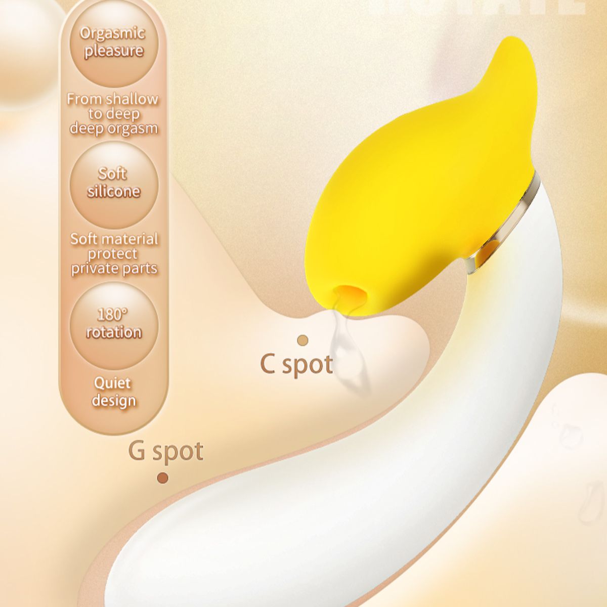 Lurevibe - Rotating Banana Vibrator Sucking Double Vibration Masturbation Sex Toy - Lurevibe