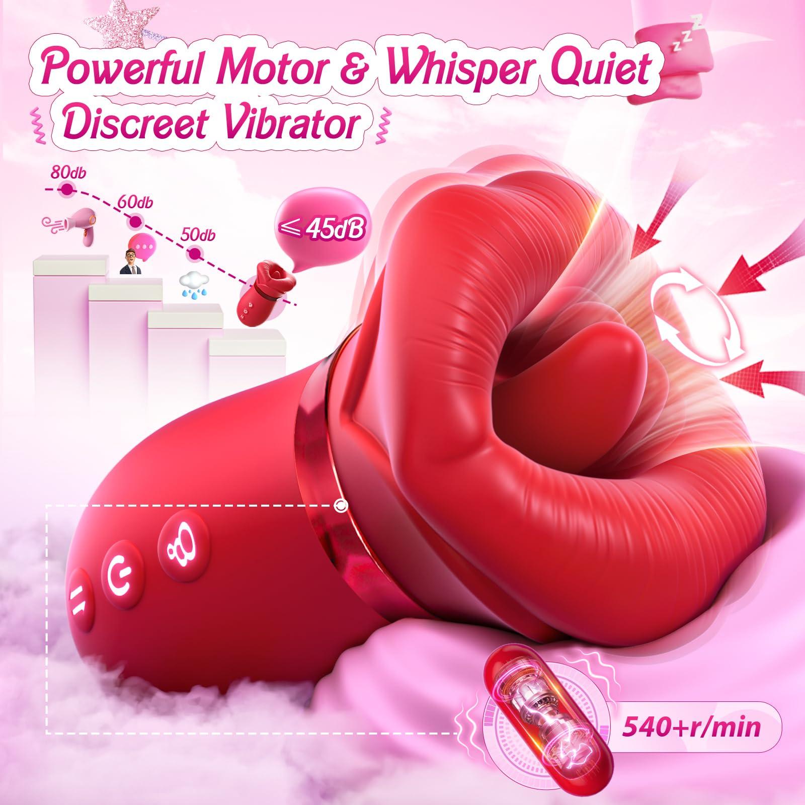 Lurevibe - 4IN1 Mouth Sucking Vibrator Rose Sex Toy - Lurevibe