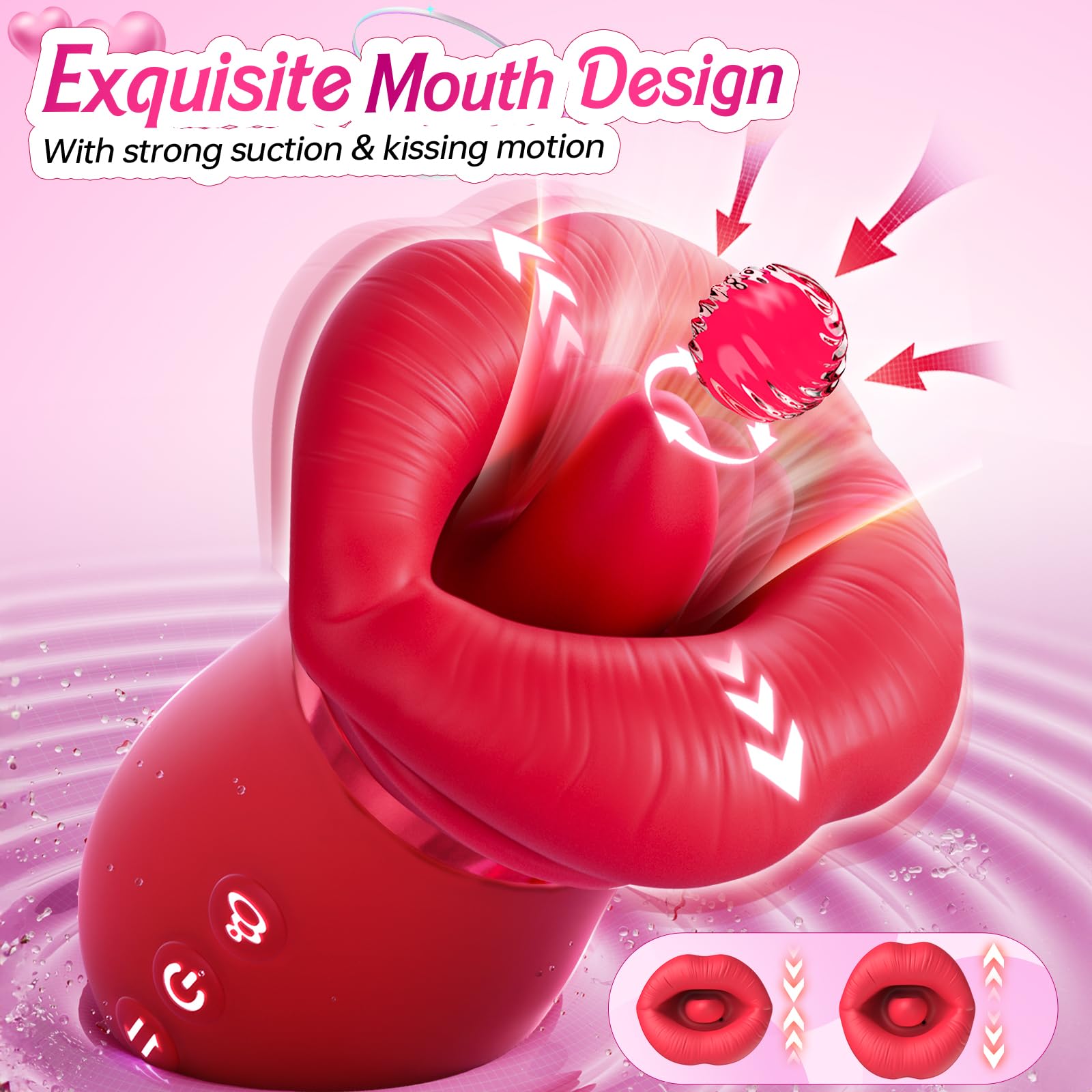 Lurevibe - 4IN1 Mouth Sucking Vibrator Rose Sex Toy - Lurevibe