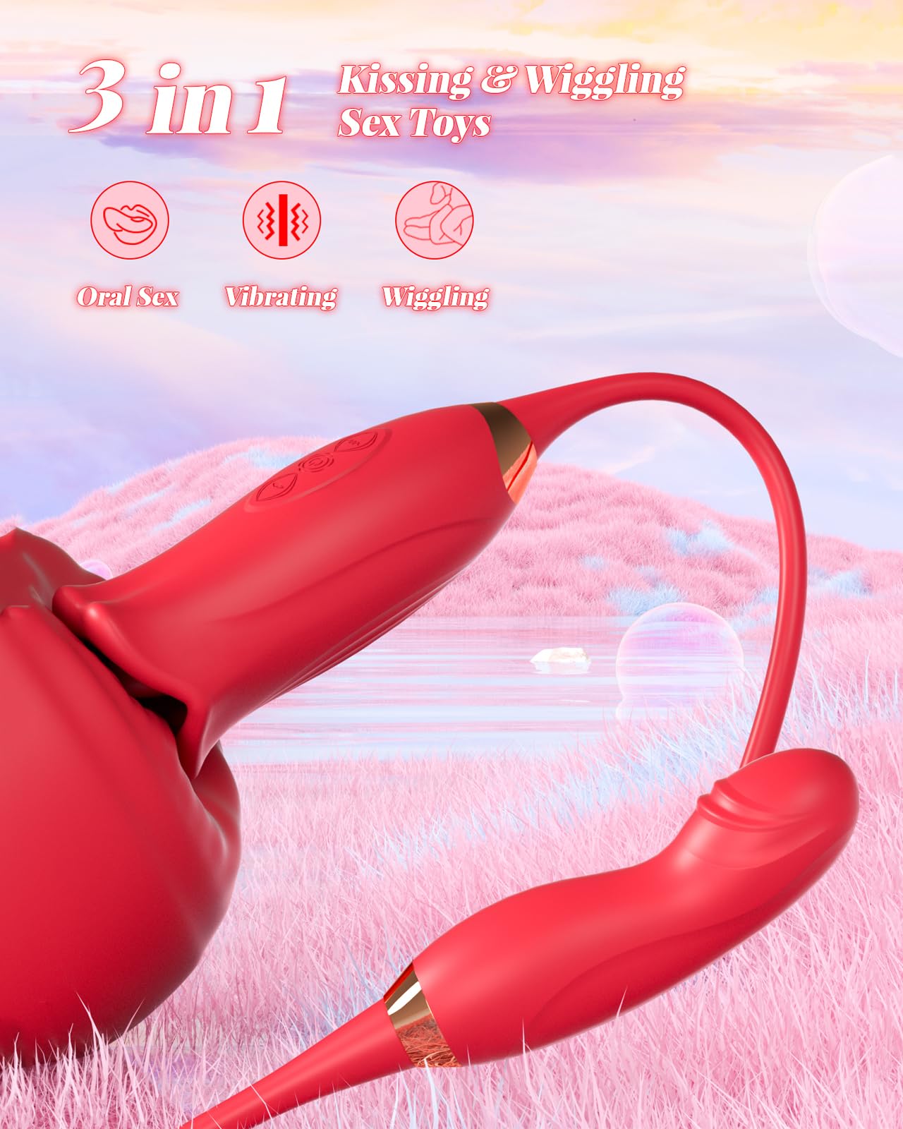 Lurevibe -Rose Muncher Powerful Sucking Vibrator Dildo Women's Tongue Licking - Lurevibe