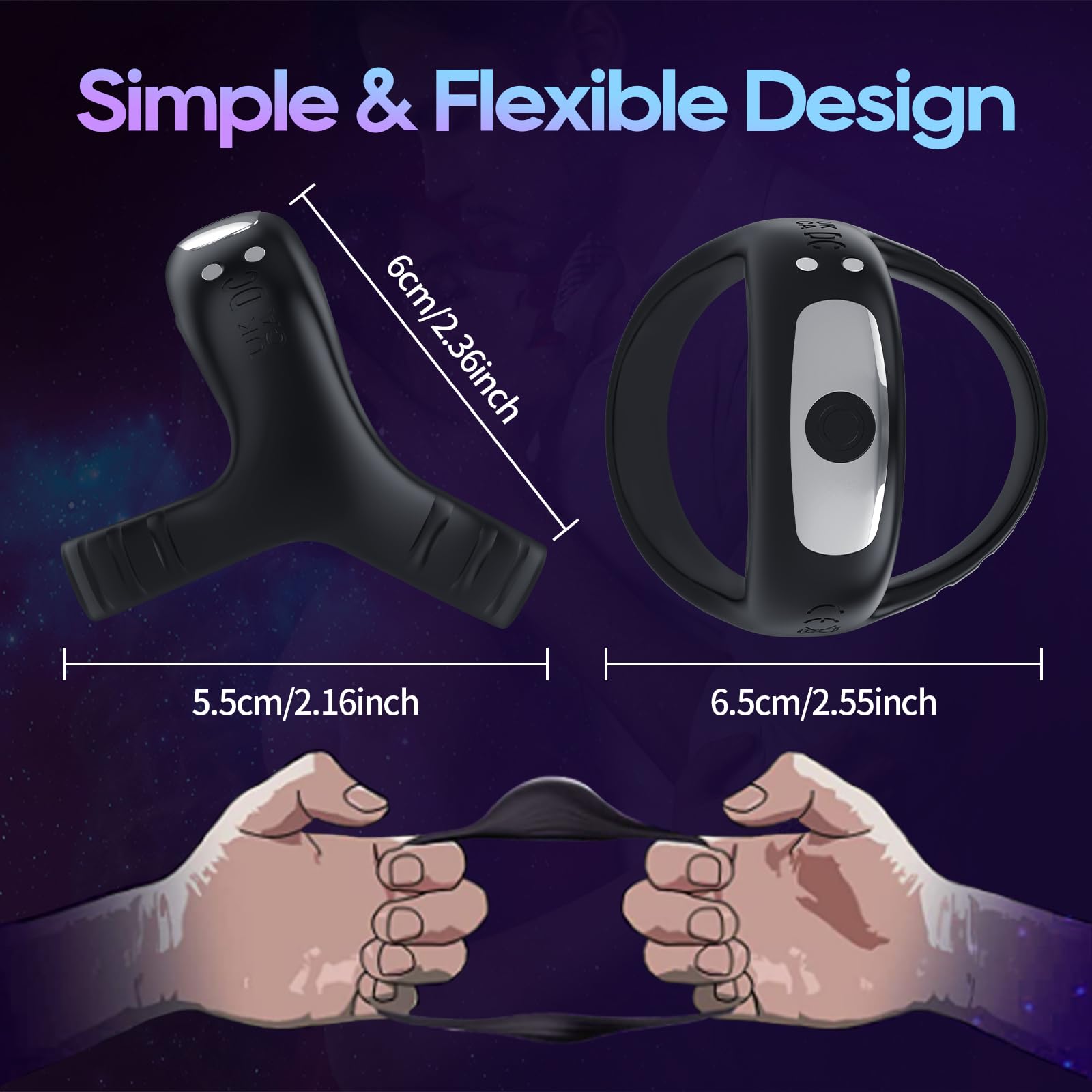 Lurevibe - Vibrating Cock Ring with APP, Triangular Penis Ring with 10 Vibration Modes - Lurevibe