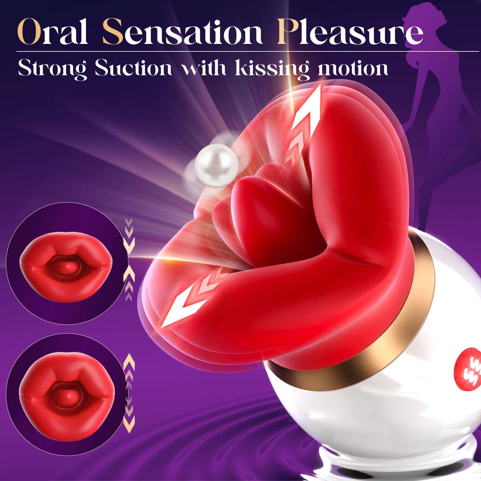 Lurevibe - 3IN1 Big Mouth Shaped Sex Toy Sucking Vibrator Adult Toys