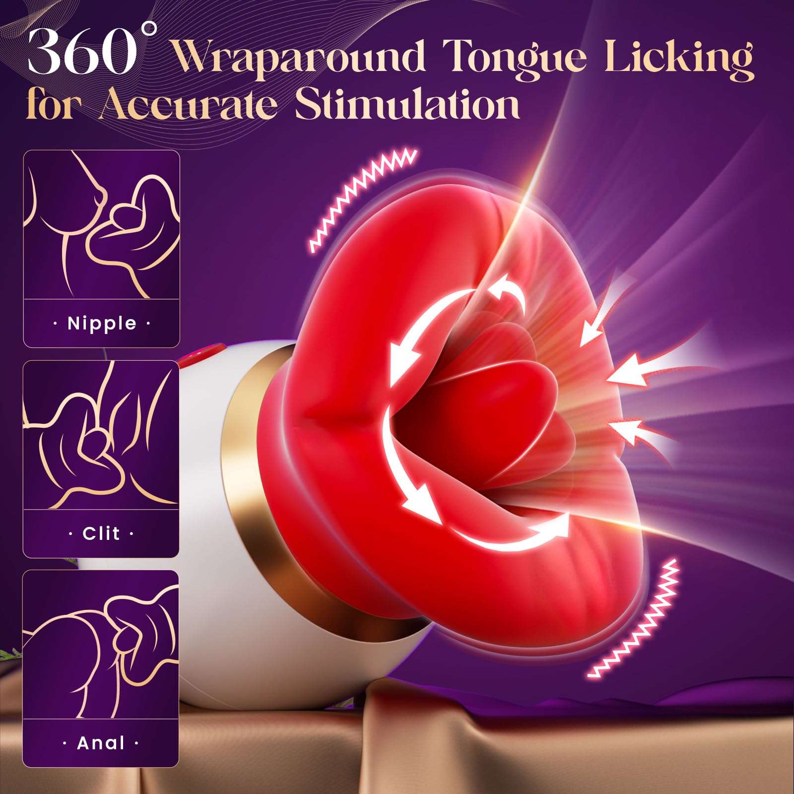 Lurevibe - 3IN1 Big Mouth Shaped Sex Toy Sucking Vibrator Adult Toys