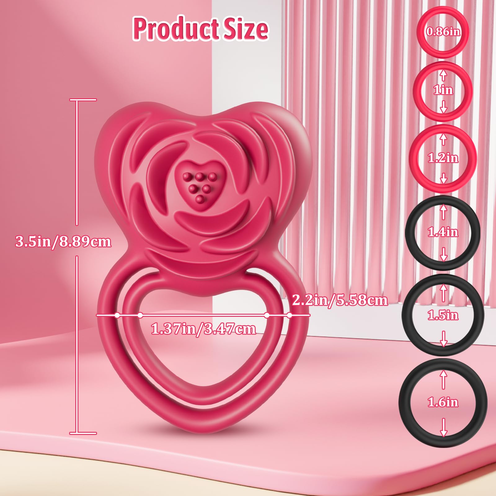 Lurevibe - 2 in 1 Vibrating Cock Ring Rose Vibrator - Lurevibe