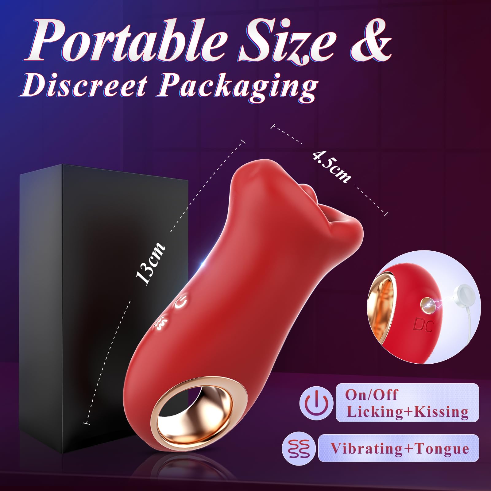 Lurevibe - 3IN1 Handle Mouth-Shaped 10 Tongue Licking Kissing - Lurevibe