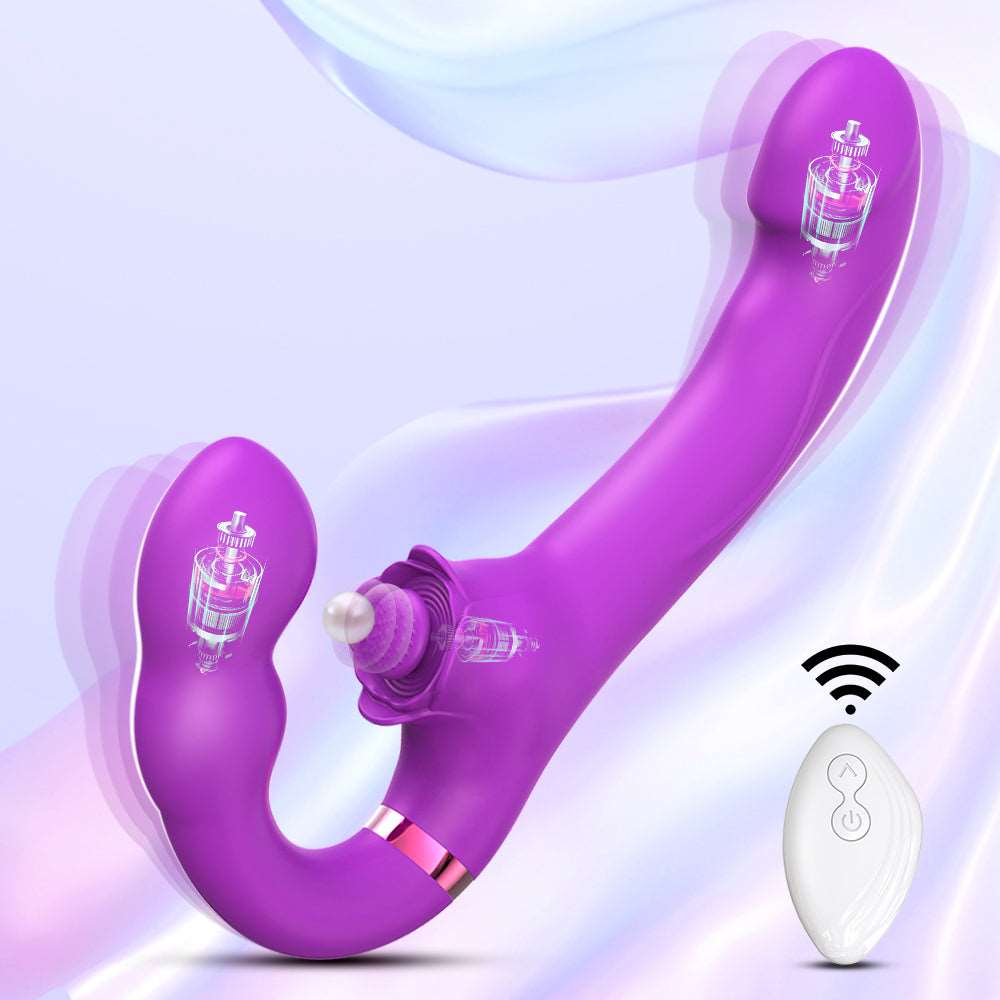 Lurevibe - 3-in-1 Rose Clit Stimulator Dual Motor Shock Panty Vibrator - Lurevibe