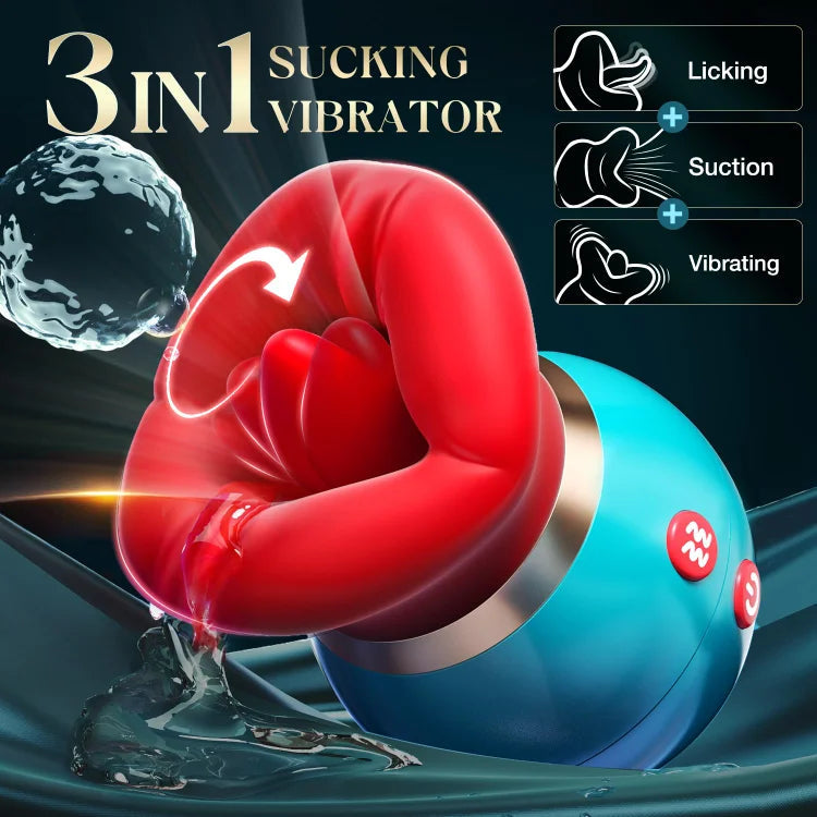 Lurevibe - 3 in 1 App Remote Control Big Mouth Vibrator With 360° Tongue Licking & Sucking & Vibrating - Lurevibe