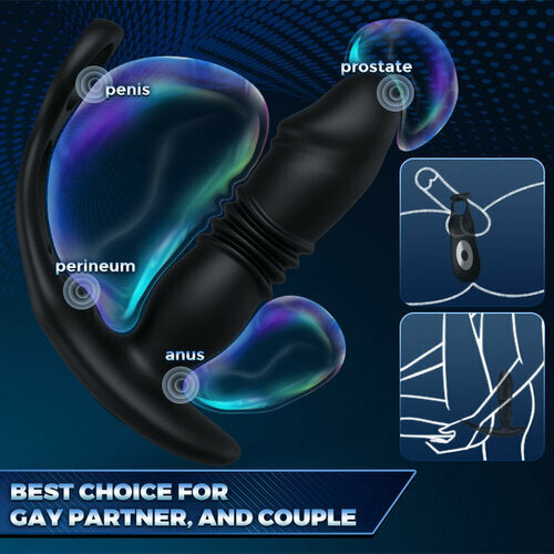 Lurevibe -  3 -Thrusting & 12 -Vibrating Cock Rings Prostate Massager - Lurevibe