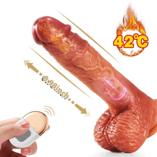 Lurevibe - 3-in-1 Thrusting 5 Vibrations 42 ℃ Heating Realistic Non-sticky Blush Dildo 9 Inch - Lurevibe