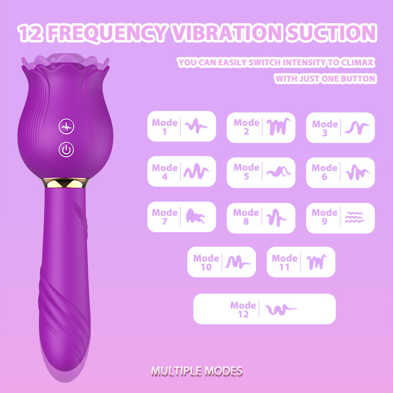 Lurevibe - Rose Shaker Sucking Jump Egg Adult Toy G-spot Masturbation Device for Women - Lurevibe