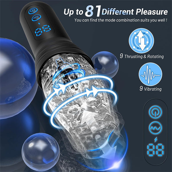 Lurevibe - Gawk Gawk 4000 Masturbator Masturbating Electric Sex Toy for Men with 9 Vibration and Telescopic Modes - Lurevibe