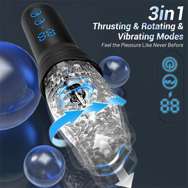 Lurevibe - Gawk Gawk 4000 Masturbator Masturbating Electric Sex Toy for Men with 9 Vibration and Telescopic Modes - Lurevibe