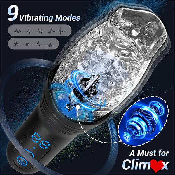 Lurevibe - Gawk Gawk 4000 Masturbator Masturbating Electric Sex Toy for Men with 9 Vibration and Telescopic Modes - Lurevibe