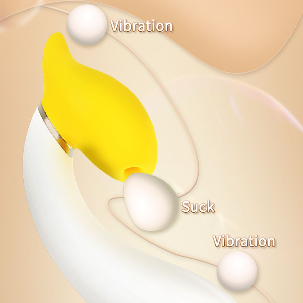 Lurevibe - Rotating Banana Vibrator Sucking Double Vibration Masturbation Sex Toy - Lurevibe