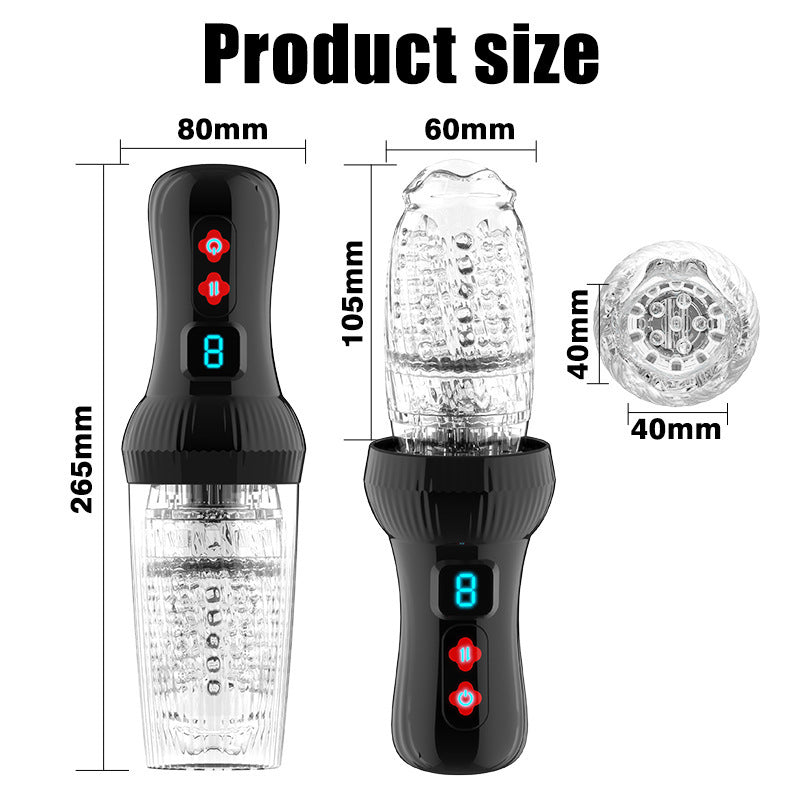 Lurevibe - Gawk Gawk 6000 4.0 Version Torch 9 *9 Thrusting Rotating Penis Stroker Male Rose Toy - Lurevibe