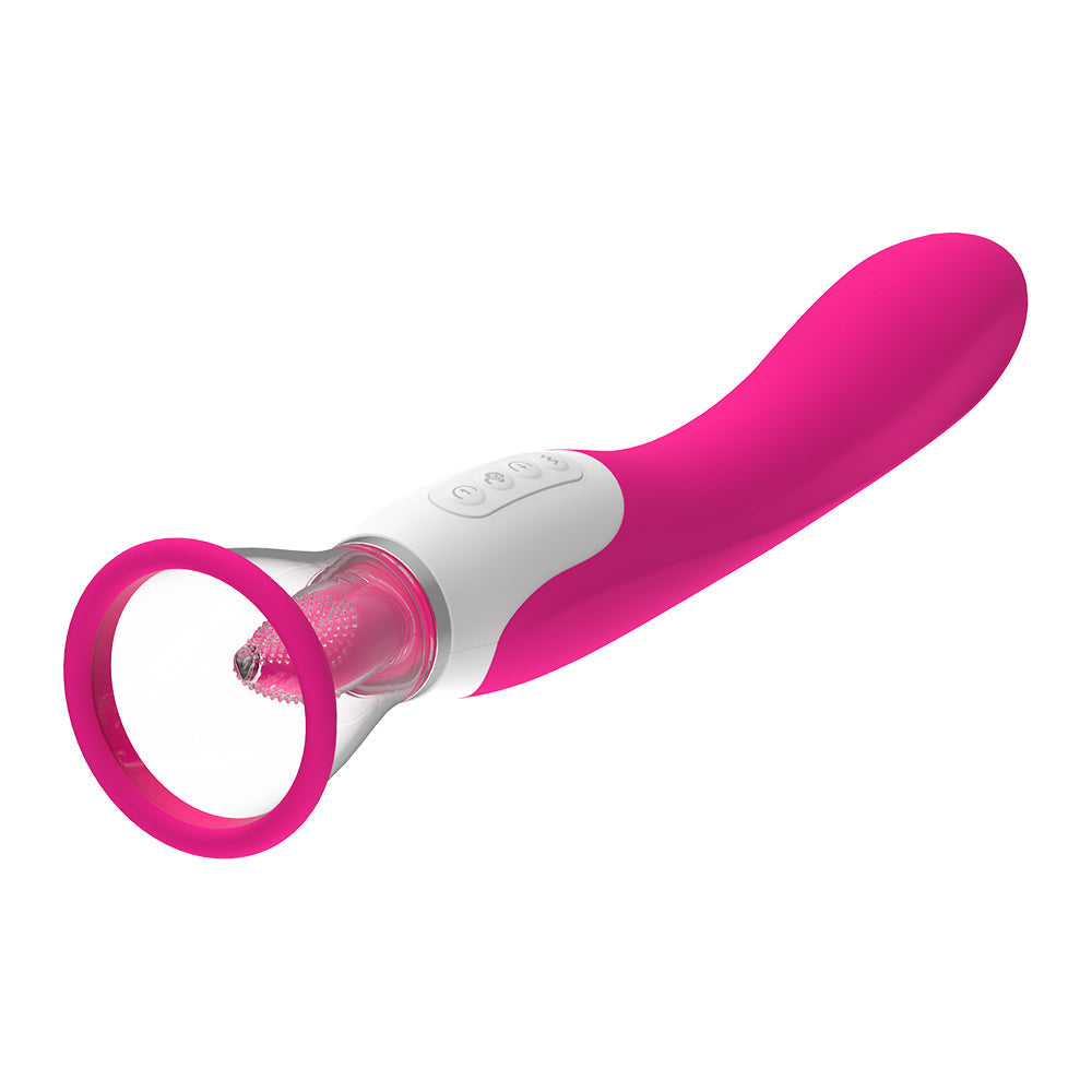 Lurevibe - Hard Rock Vibrating Rod Female Masturbator Vibrating Av Bead Rotating Rod Automatic Heating Sucking Tongue Licker Pluggable Device - Lurevibe