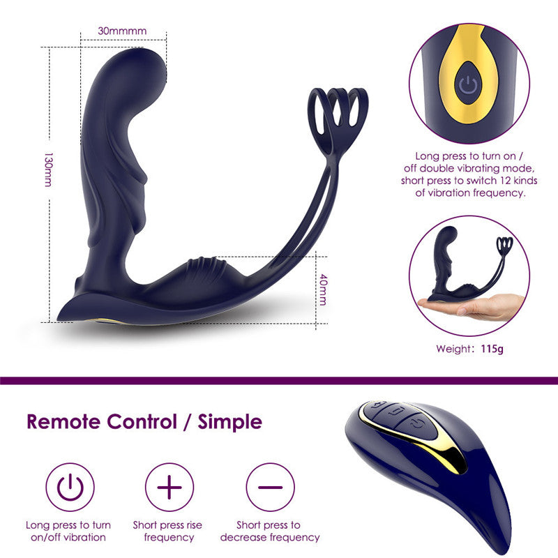 Lurevibe - Wireless Remote Control Male Prostate Vibrating Massager Cock Ring - Lurevibe