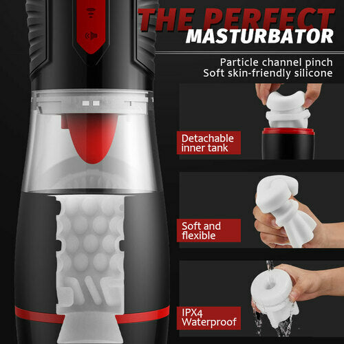 Lurevibe - 4 Sucking Modes Penis Cup 7 Tongue Licking Male Masturbator Cup - Lurevibe