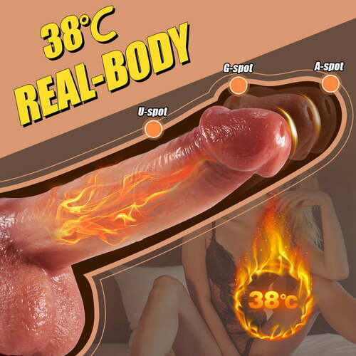 Lurevibe - 9 Vibrating 3 Thrusting & Swing Intelligent Heating Realistic Dildo Vibrator 6.3 Inch - Lurevibe