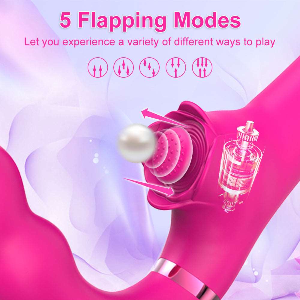 Lurevibe - 3-in-1 Rose Clit Stimulator Dual Motor Shock Panty Vibrator - Lurevibe