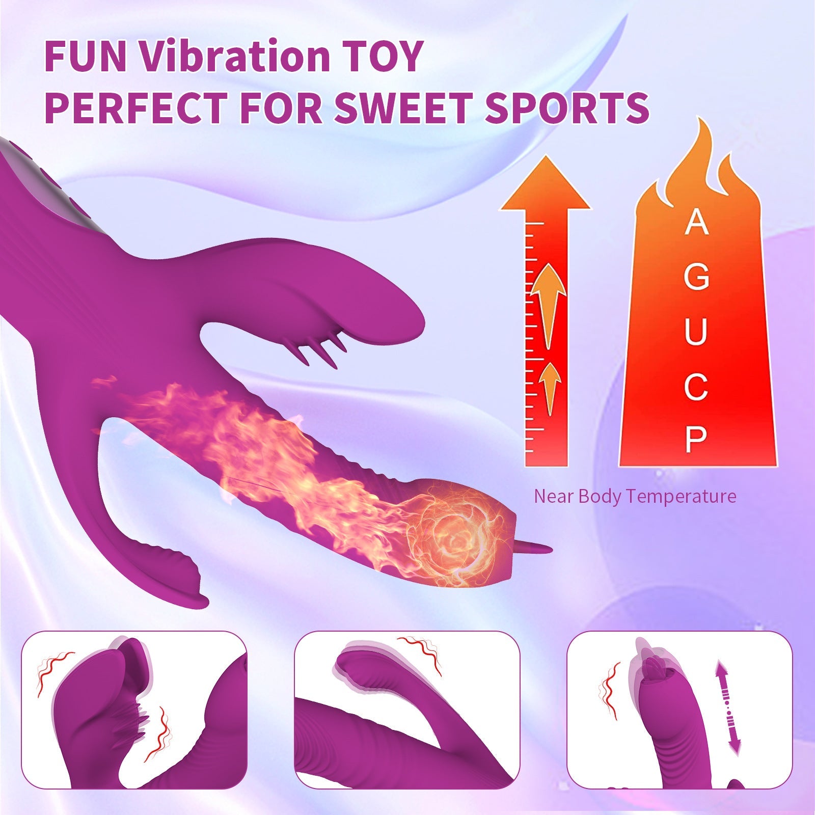 Lurevibe -Trident 4-in-1 Heating Telescopic Swinging Tongue-licking Vibrator - Lurevibe