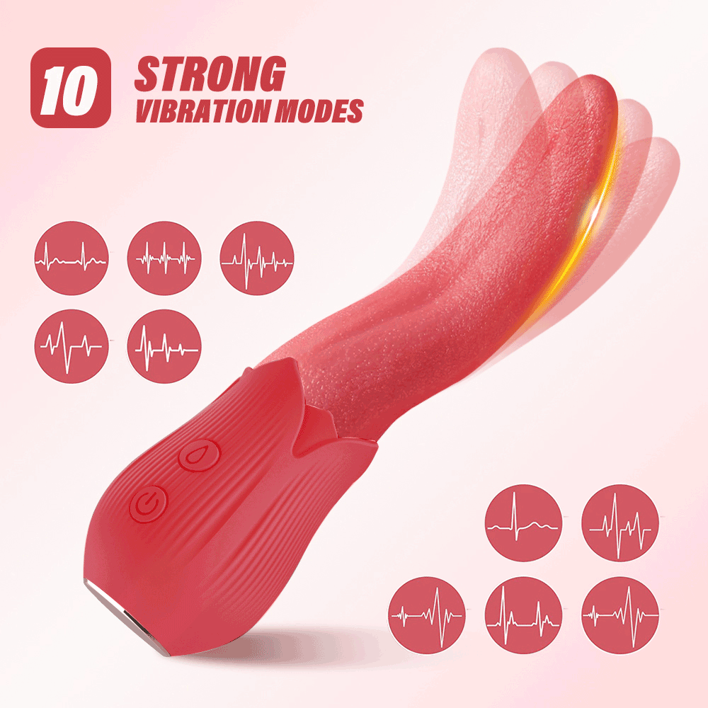 Lurevibe - Upgraded Rose - 20 Frequency Tongue Licking Vibrator - Lurevibe