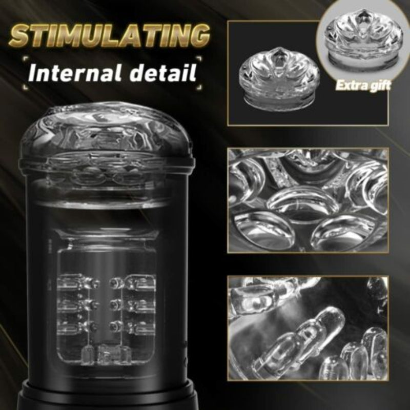 Lurevibe - Black Panda Adams 5 Sucking 5 Telescoping 10 Vibrating Oral Sex Masturbation Cup - Lurevibe